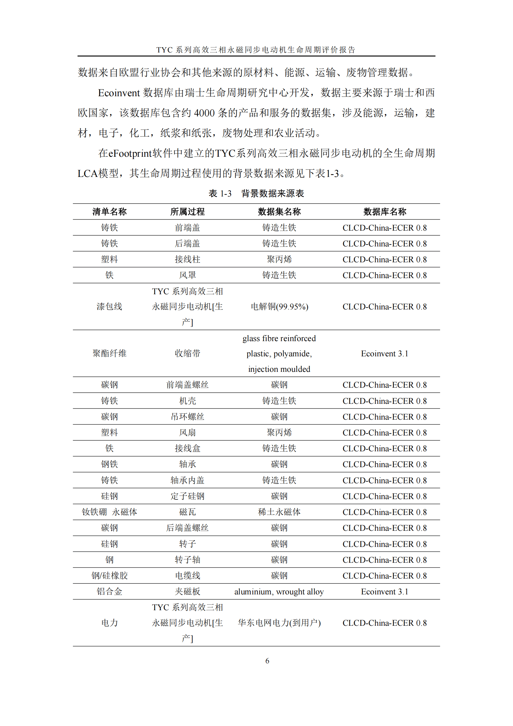 力久電機TYC系列高效三相永磁同步電動機LCA報告